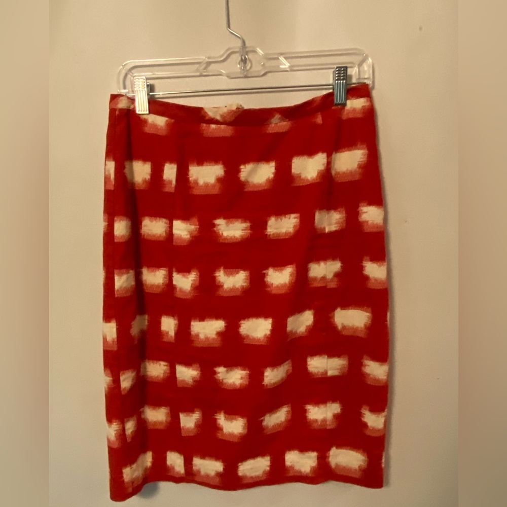 Corey lynn calter red and white pencil skirt size 6